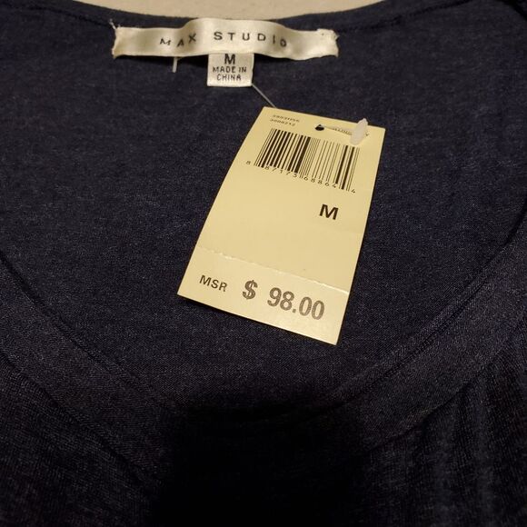 Max Studio NWT Heather Navy Sleeveless Dress Size M - Picture 7 of 9